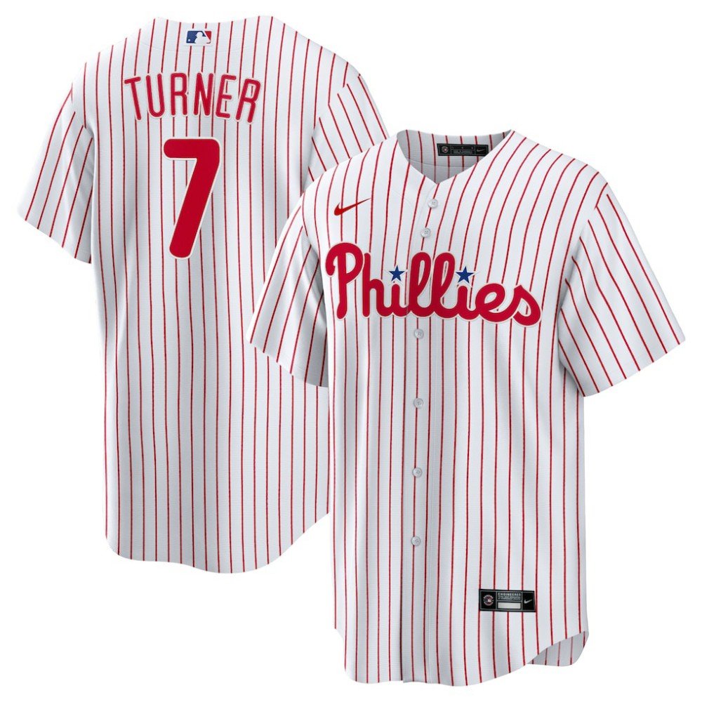 Trea Turner Philadelphia Phillies Nike Home Replica Player Jersey - White Jerseys