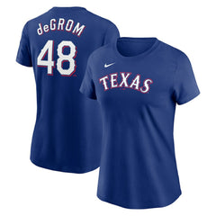 Jacob deGrom Texas Rangers Nike Women's 2023 Name & Number T-Shirt - Royal T-shirts