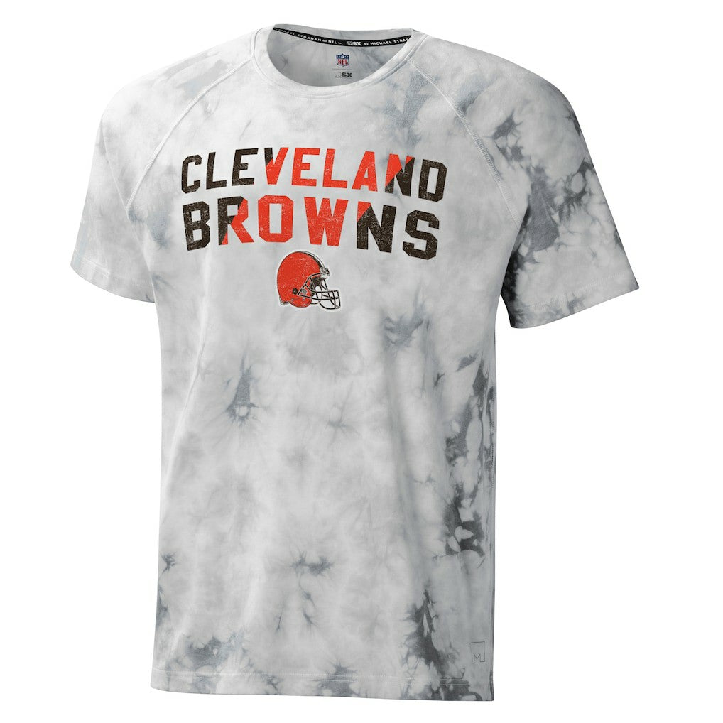 Cleveland Browns MSX by Michael Strahan Resolution Tie-Dye Raglan T-Shirt - Gray T-shirts