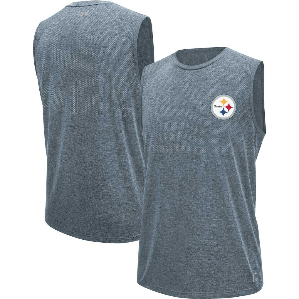 Pittsburgh Steelers MSX by Michael Strahan Warm Up Sleeveless T-Shirt - Gray T-shirts