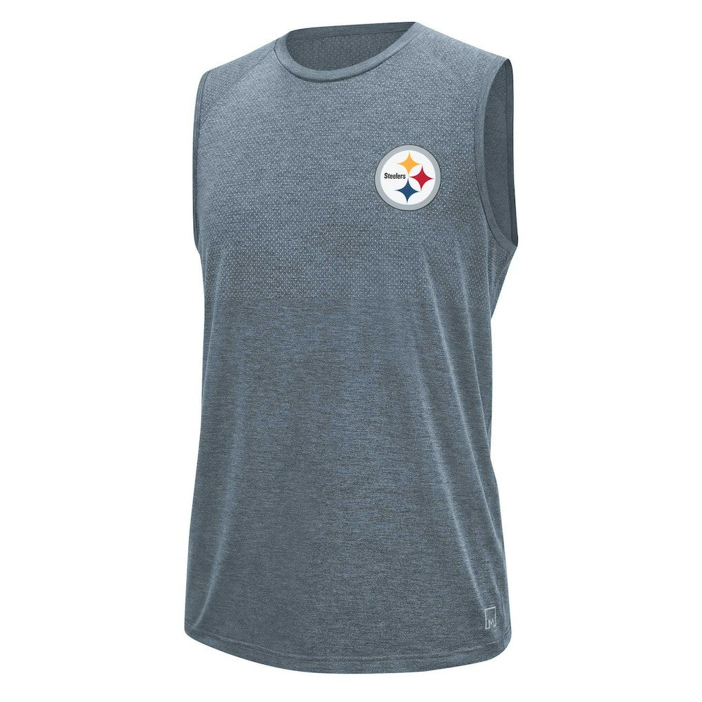 Pittsburgh Steelers MSX by Michael Strahan Warm Up Sleeveless T-Shirt - Gray T-shirts