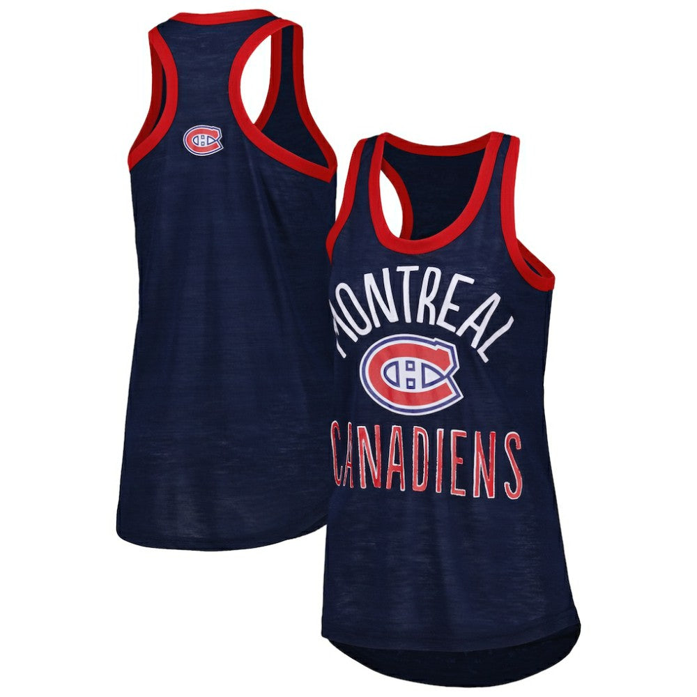 Montreal Canadiens G-III 4Her by Carl Banks Women's First Base Racerback Scoop Neck Tank Top - Navy | US 5271914