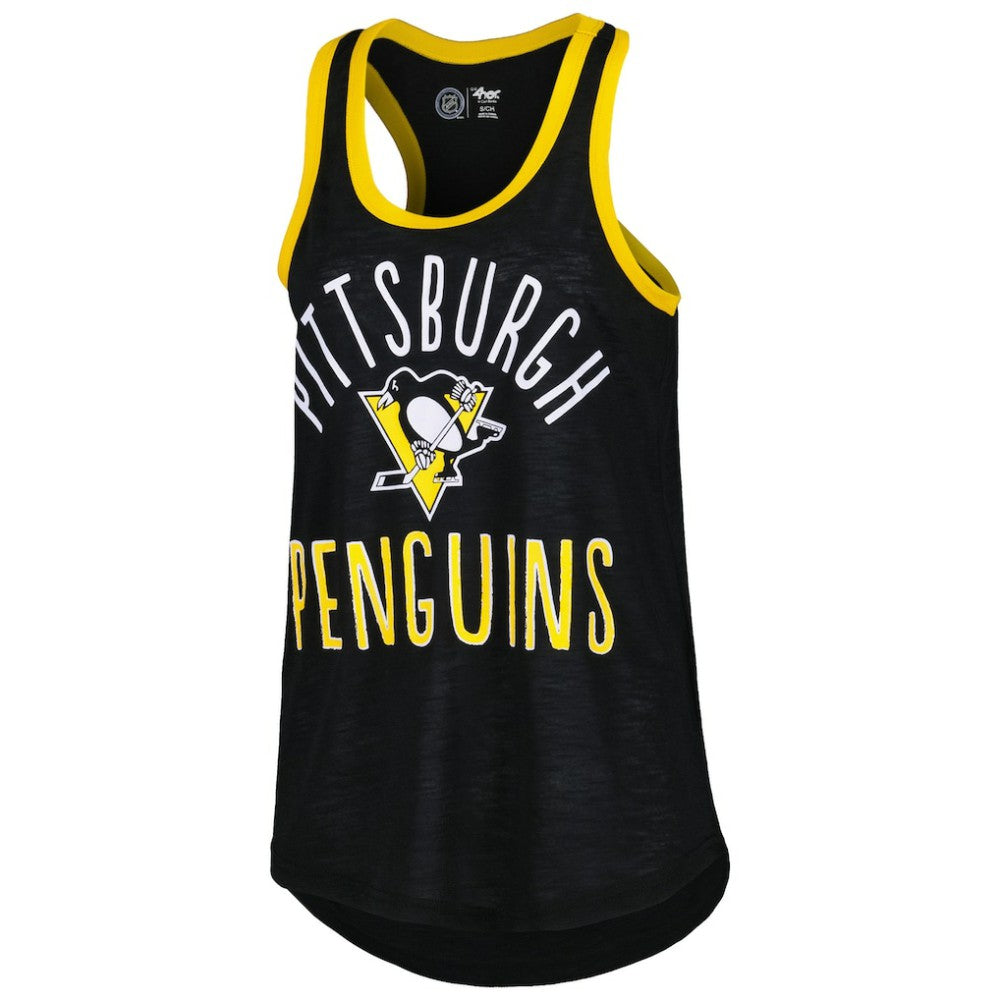 Pittsburgh Penguins G-III 4Her by Carl Banks Women's First Base Racerback Scoop Neck Tank Top - Black | US 5271919