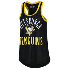 Pittsburgh Penguins G-III 4Her by Carl Banks Women's First Base Racerback Scoop Neck Tank Top - Black | US 5271919