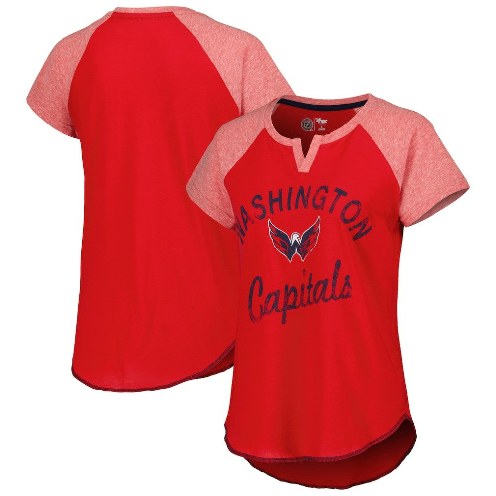 Washington Capitals Starter Women's Grand Slam Raglan Notch Neck T-Shirt - Red | US 5271940