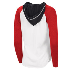 Chicago Blackhawks G-III 4Her by Carl Banks Women's MVP Raglan Lightweight Hooded T-Shirt - White/Heather Red | US 5271959