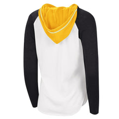 Pittsburgh Penguins G-III 4Her by Carl Banks Women's MVP Raglan Lightweight Hooded T-Shirt - White/Heather Black | US 5271970