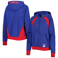 New York Rangers Starter Women's Wishbone Half-Zip Hoodie - Blue | US 5271986