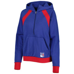 New York Rangers Starter Women's Wishbone Half-Zip Hoodie - Blue | US 5271986