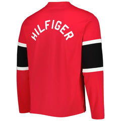 Detroit Red Wings Tommy Hilfiger Walter Lace-Up Long Sleeve Top - Red | US 5272039