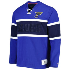 St. Louis Blues Tommy Hilfiger Walter Lace-Up Long Sleeve Top - Blue | US 5272043