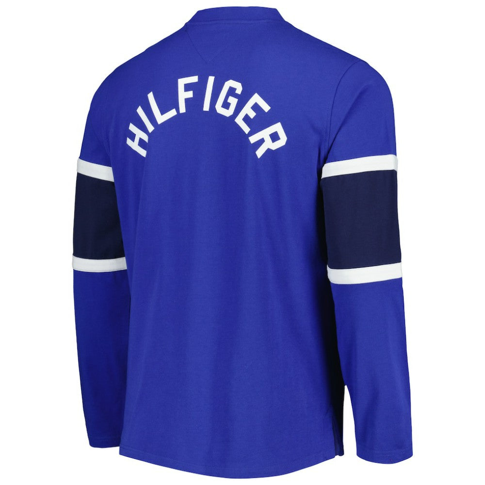 St. Louis Blues Tommy Hilfiger Walter Lace-Up Long Sleeve Top - Blue | US 5272043