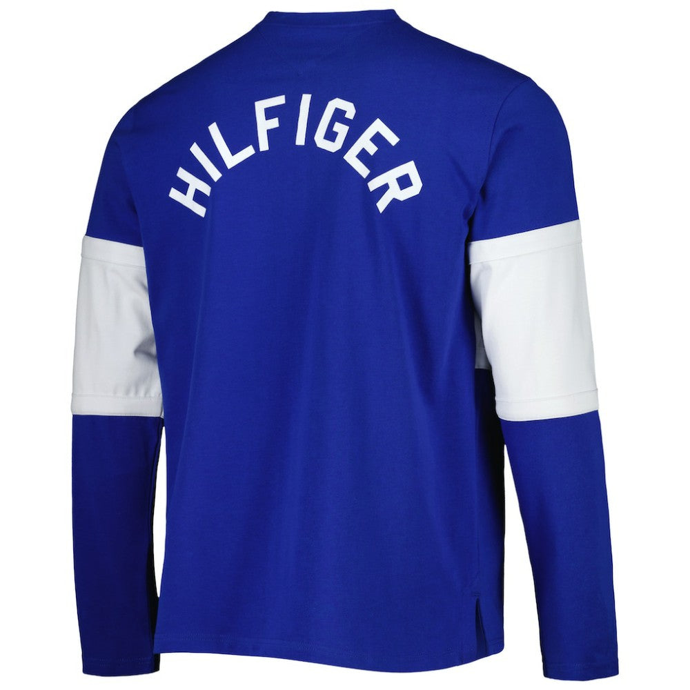 Tampa Bay Lightning Tommy Hilfiger Walter Lace-Up Long Sleeve Top - Blue | US 5272045