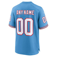 Tennessee Titans Oilers Throwback Custom Game Jersey - Light Blue Jerseys