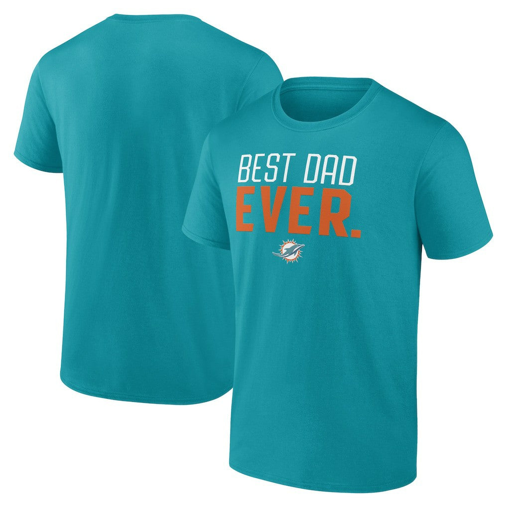 Miami Dolphins Best Dad Ever Team T-Shirt - Aqua T-shirts