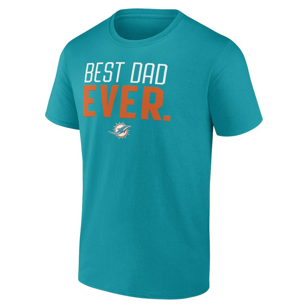 Miami Dolphins Best Dad Ever Team T-Shirt - Aqua T-shirts