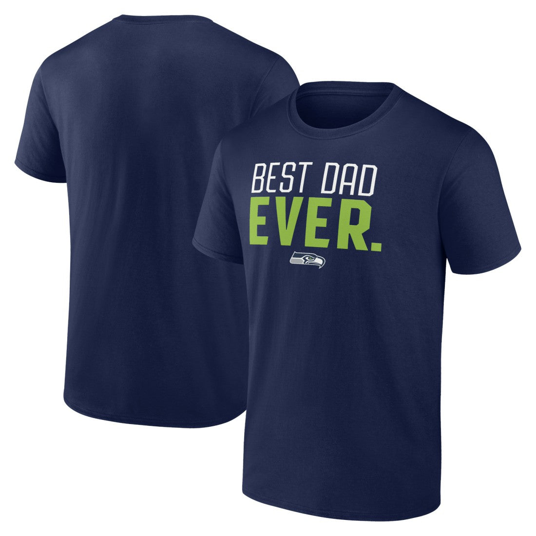 Seattle Seahawks Best Dad Ever Team T-Shirt - College Navy T-shirts