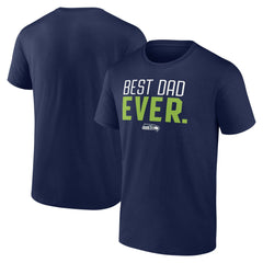 Seattle Seahawks Best Dad Ever Team T-Shirt - College Navy T-shirts
