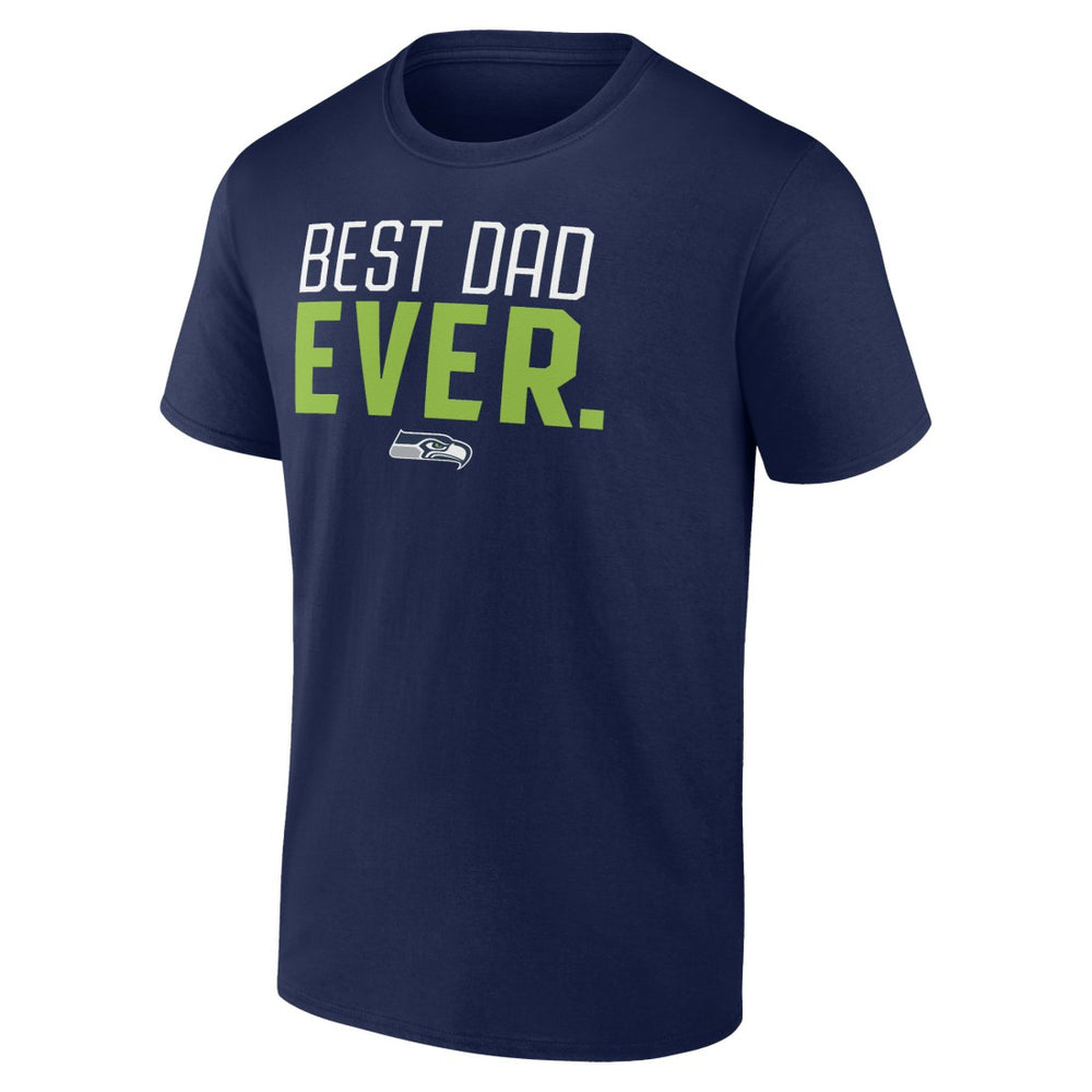 Seattle Seahawks Best Dad Ever Team T-Shirt - College Navy T-shirts