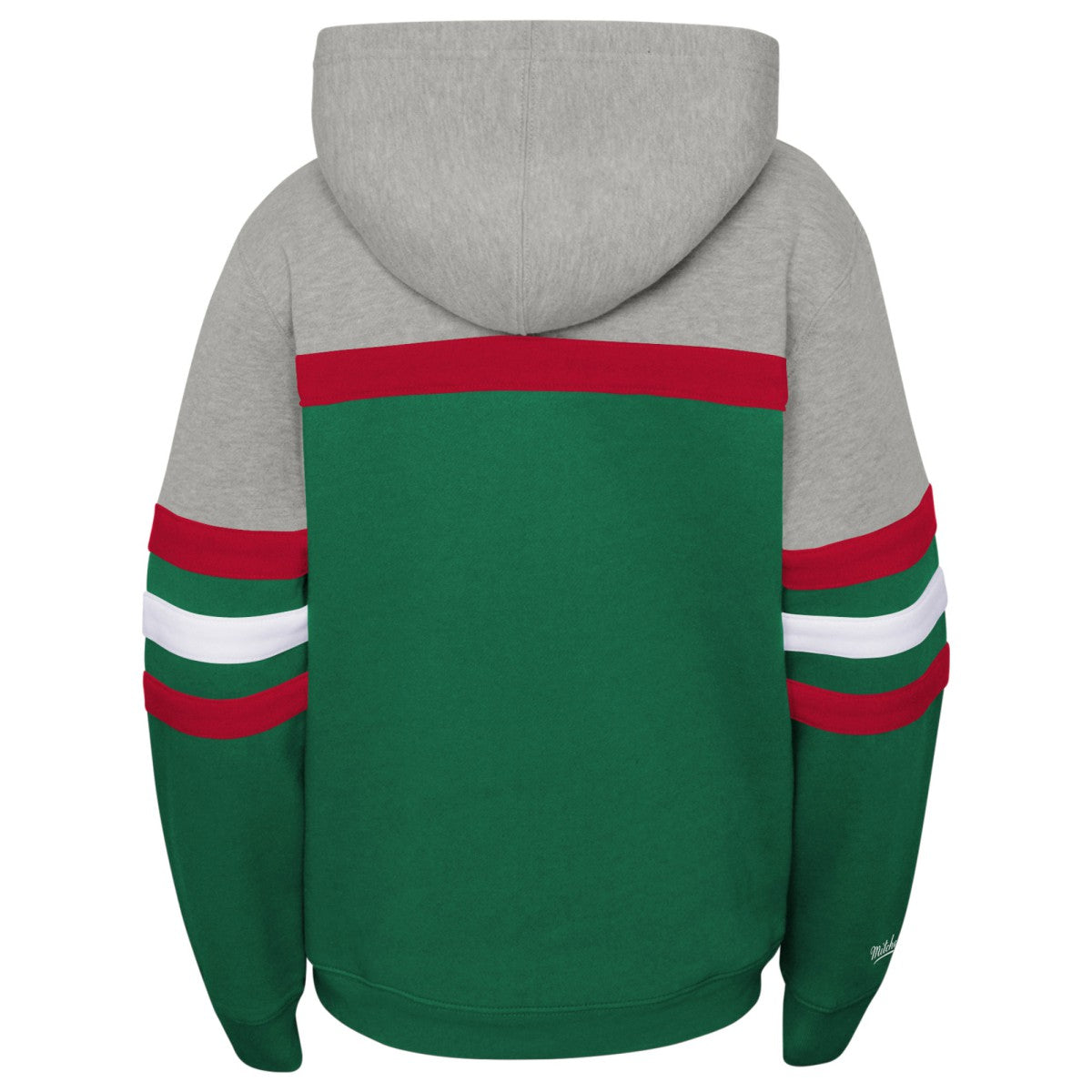 Milwaukee Bucks Youth Hardwood Classics Head Coach Pullover Hoodie Green/Heather Gray - Mitchell & Ness