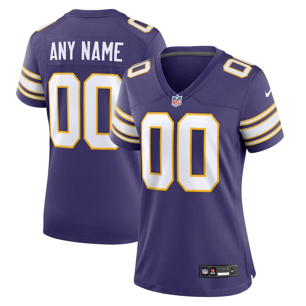 Minnesota Vikings Women's Classic Custom Game Jersey - Purple Jerseys