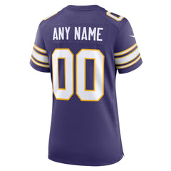 Minnesota Vikings Women's Classic Custom Game Jersey - Purple Jerseys
