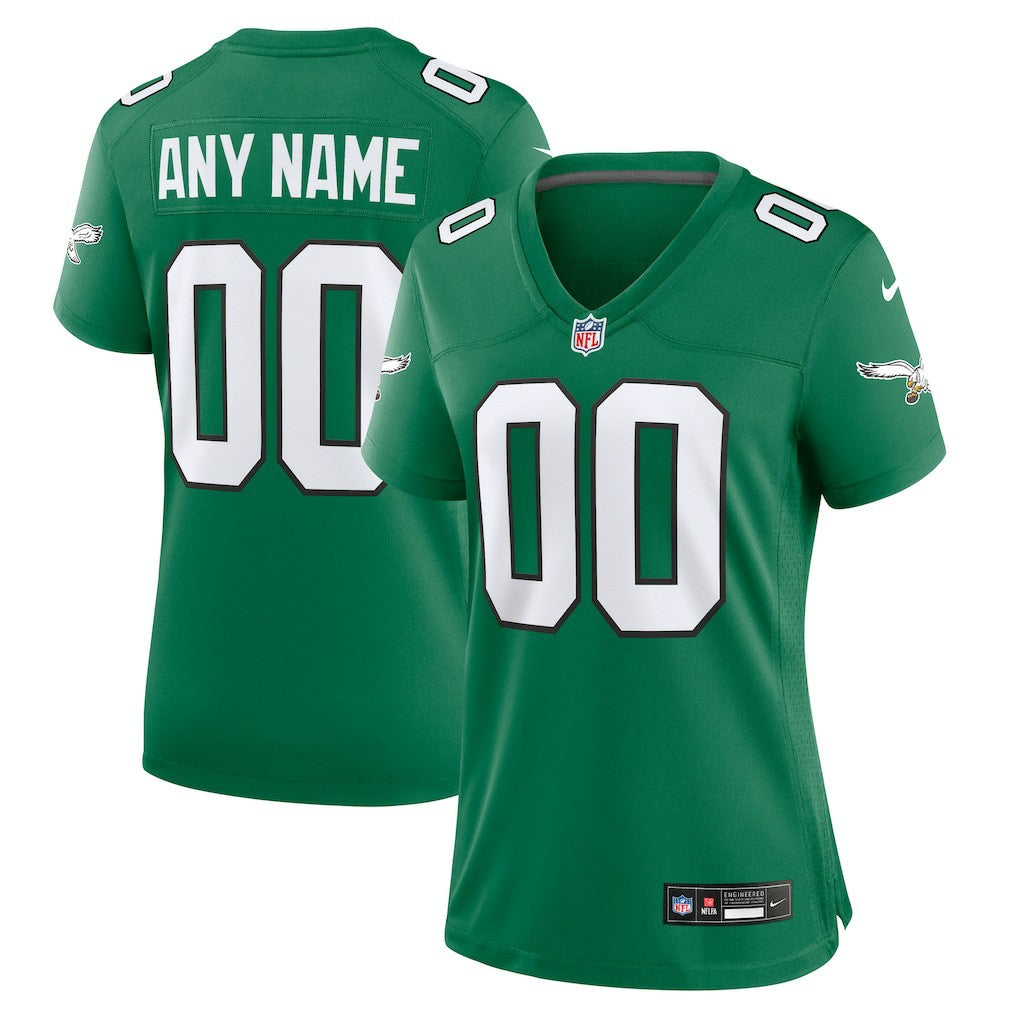 Philadelphia Eagles Women's Alternate Custom Game Jersey - Kelly Green Jerseys