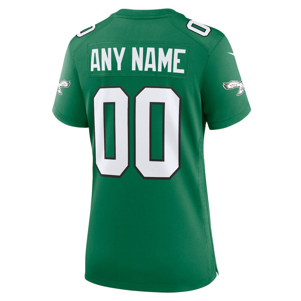 Philadelphia Eagles Women's Alternate Custom Game Jersey - Kelly Green Jerseys