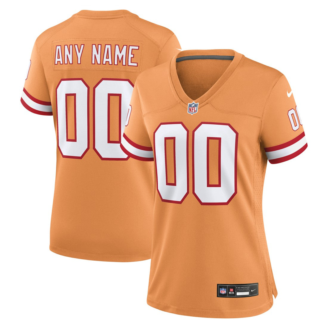 Tampa Bay Buccaneers Women's Custom Throwback Game Jersey - Orange Jerseys