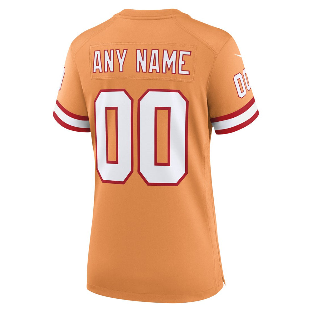 Tampa Bay Buccaneers Women's Custom Throwback Game Jersey - Orange Jerseys
