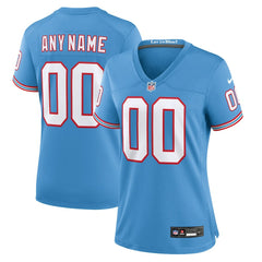 Tennessee Titans Women's Oilers Throwback Custom Game Jersey - Light Blue Jerseys