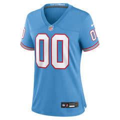 Tennessee Titans Women's Oilers Throwback Custom Game Jersey - Light Blue Jerseys