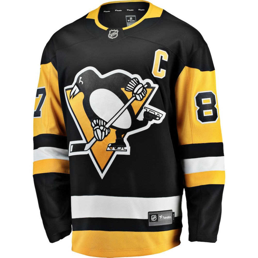 Sidney Crosby Pittsburgh Penguins Fanatics Captain Patch Home Breakaway Jersey - Black | US 5275446