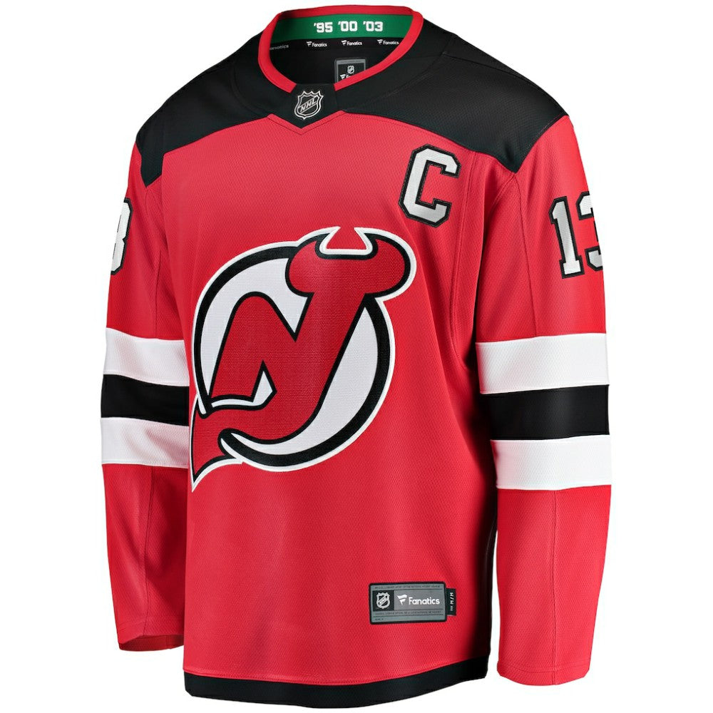 Nico Hischier New Jersey Devils Fanatics Captain Patch Home Breakaway Jersey - Red | US 5275447