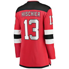 Nico Hischier New Jersey Devils Fanatics Women's Captain Patch Home Breakaway Jersey - Red | US 5275451