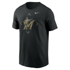 Miami Marlins Nike Camo Logo T-Shirt - Black T-shirts