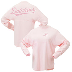 Miami Dolphins Women's Millennial Spirit Jersey T-Shirt - Pink T-shirts