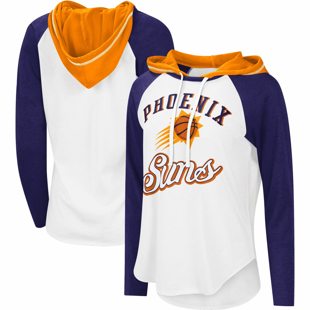 Phoenix Suns G-III 4Her by Carl Banks Women's MVP Raglan Hoodie Long Sleeve T-Shirt White outlet