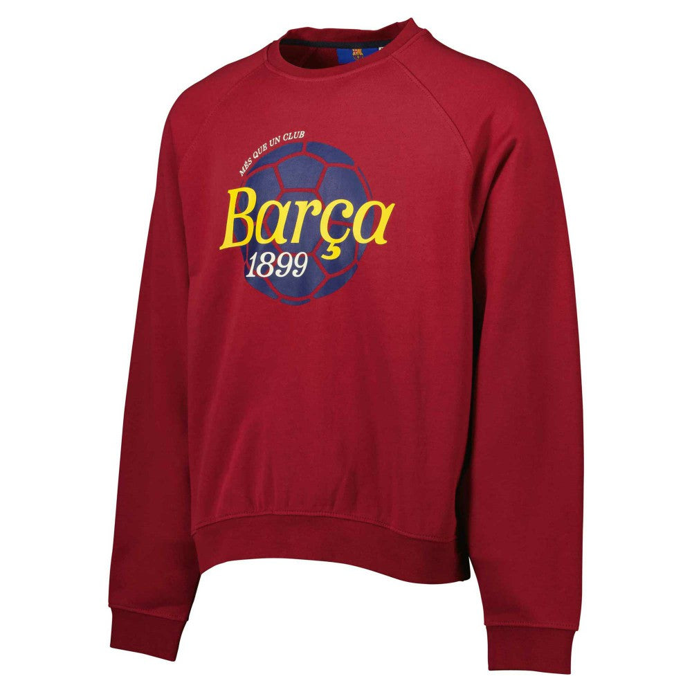 Barcelona Foundation Oversized Raglan Pullover Sweatshirt Burgundy