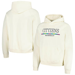 Manchester City Team Stripe Oversized Pullover Hoodie Cream