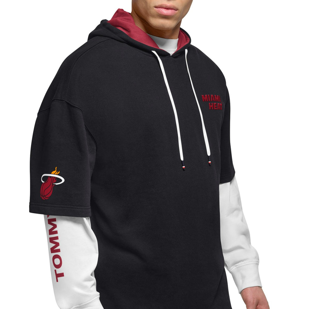 Miami Heat Tommy Jeans Matthew 2-In-1 T-Shirt & Hoodie Combo Set Black/White