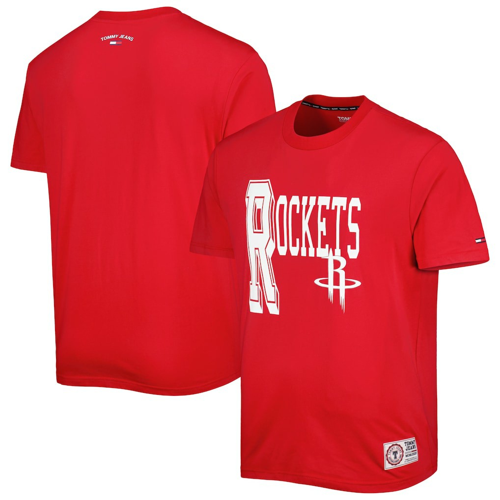 Houston Rockets Tommy Jeans Mel Varsity T-Shirt Red
