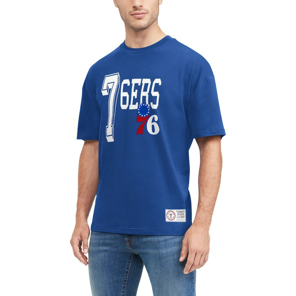 Philadelphia 76ers Tommy Jeans Mel Varsity T-Shirt Royal outlet