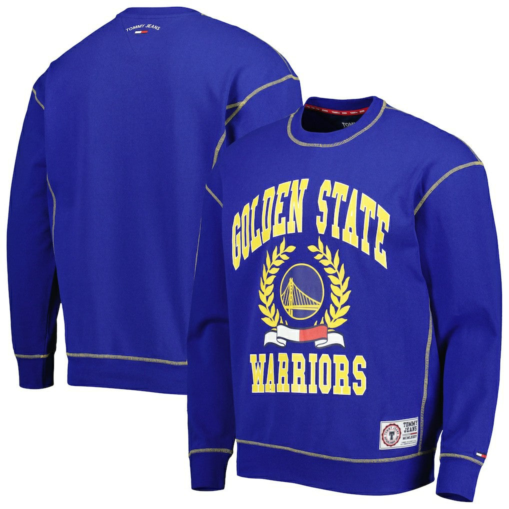 Golden State Warriors Tommy Jeans Peter French Terry Pullover Crew Sweatshirt Royal
