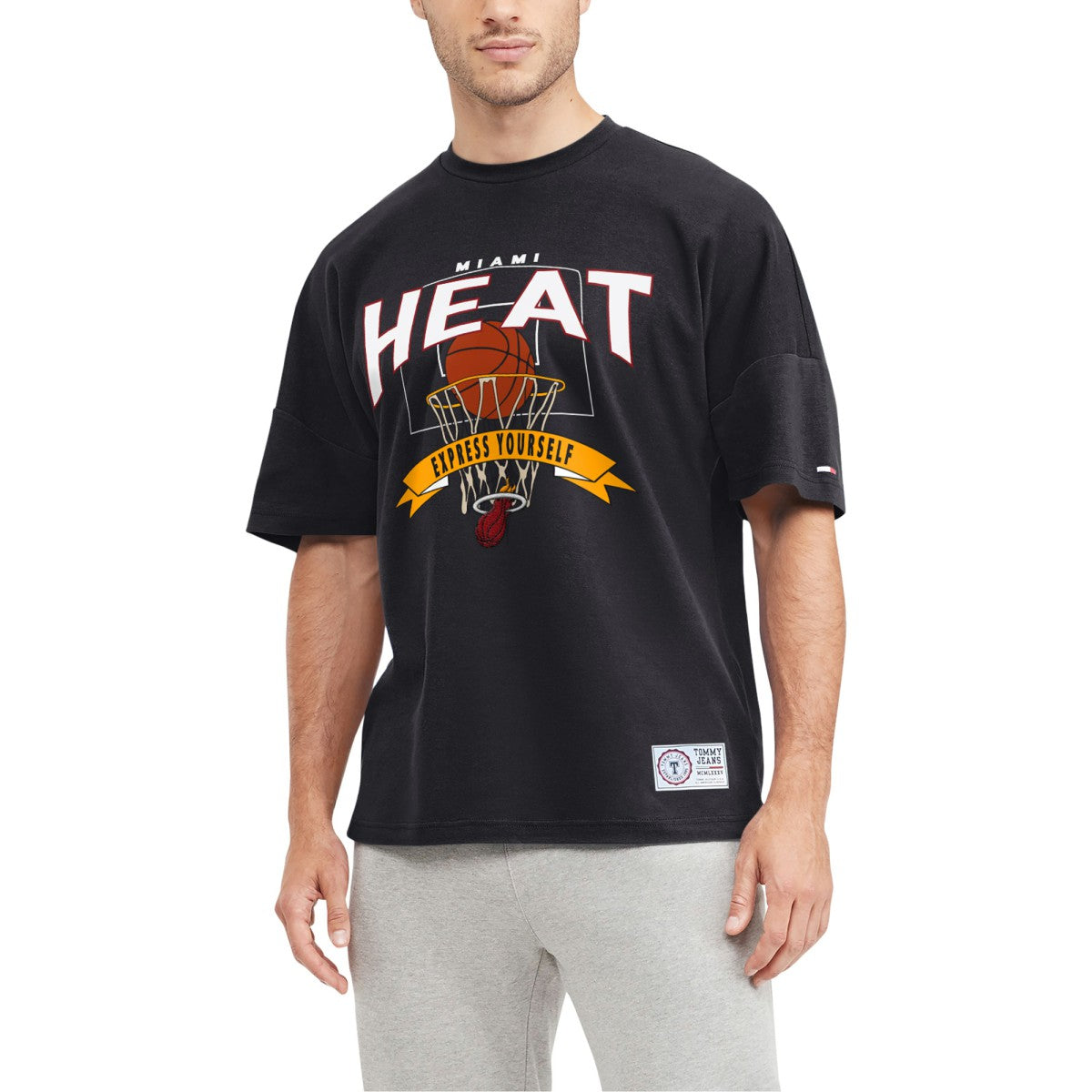 Miami Heat Tommy Jeans Tim Backboard T-Shirt Black