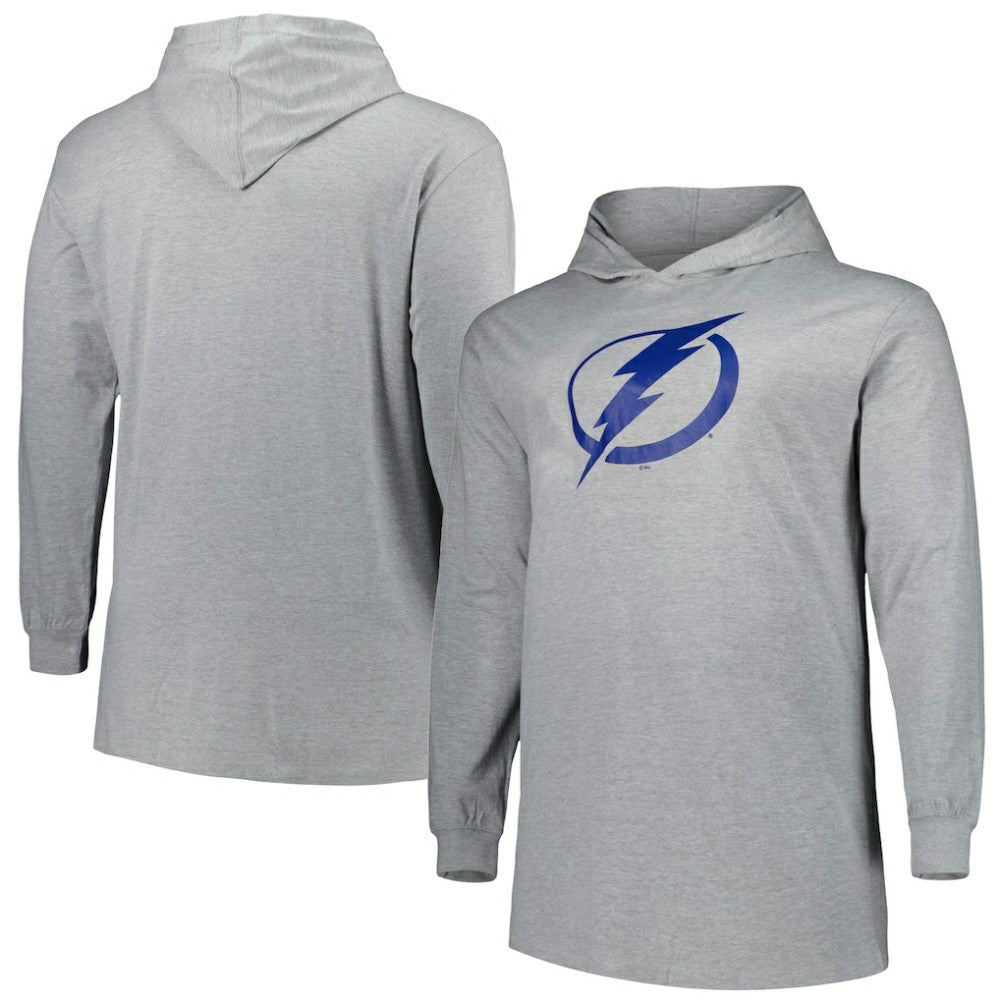 Tampa Bay Lightning Big & Tall Pullover Hoodie - Heather Gray | US 5281578