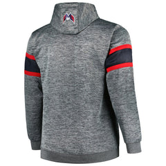 Washington Capitals Big & Tall Stripe Pullover Hoodie - Heather Charcoal | US 5281588