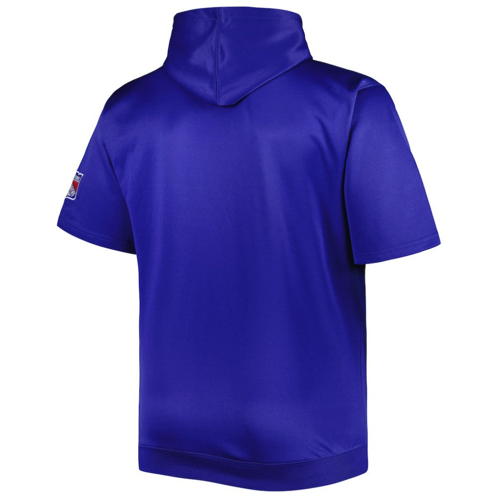 New York Rangers Big & Tall Logo Short Sleeve Hoodie - Royal | US 5281590
