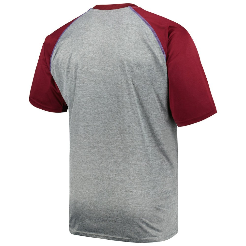 Colorado Avalanche Big & Tall Logo Raglan T-Shirt - Heather Gray | US 5281593