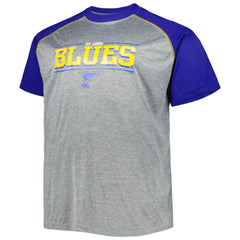 St. Louis Blues Big & Tall Logo Raglan T-Shirt - Heather Gray | US 5281597